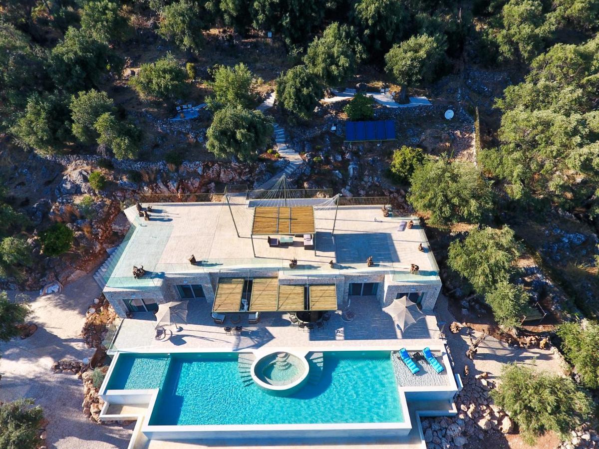 Summerwine Luxury Villa Sea View Private Pool Spartylas Bagian luar foto
