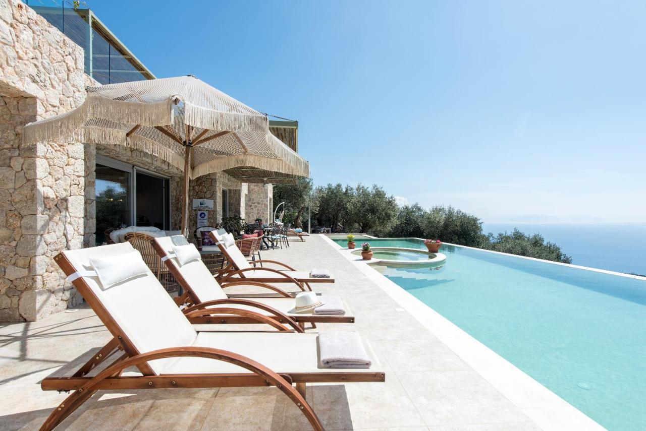 Summerwine Luxury Villa Sea View Private Pool Spartylas Bagian luar foto